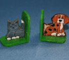 Dollhouse Miniature Bookend, Cat/Dog
